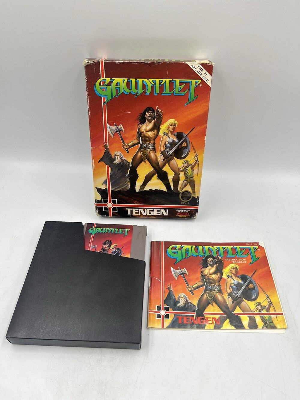 Gauntlet - Nintendo NES Video Game Tengen Black Cartridge Complete CIB